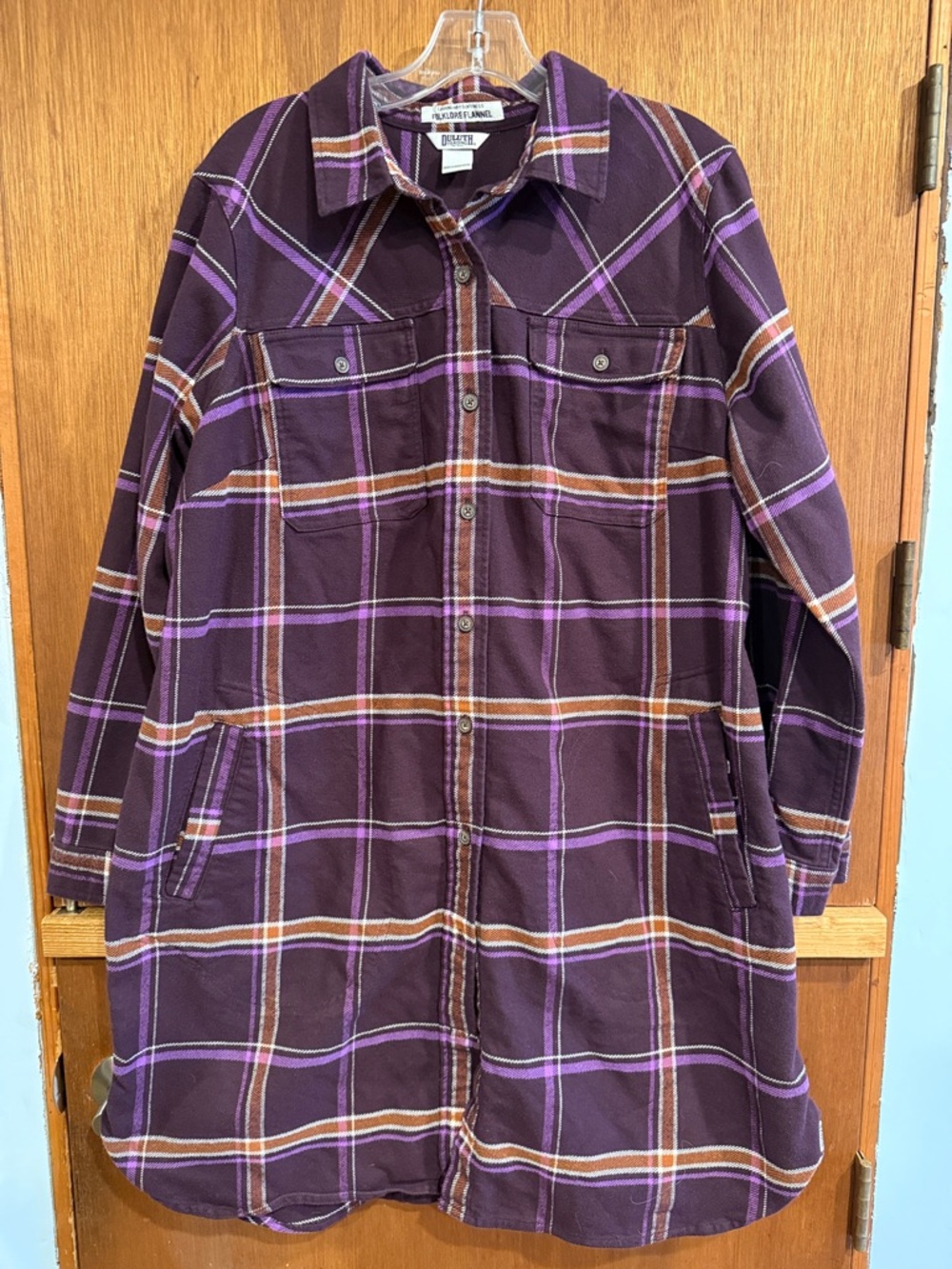 Duluth Trading Co Purple Plaid Button-Front Jacket